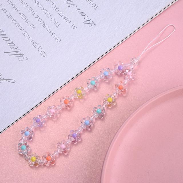 Модные женские акриловые глиняные каменные бусины, цепочка для мобильного телефона, ремешок для мобильного телефона, подвесной шнур, брелок для ключей, ювелирные изделия, настраиваемые