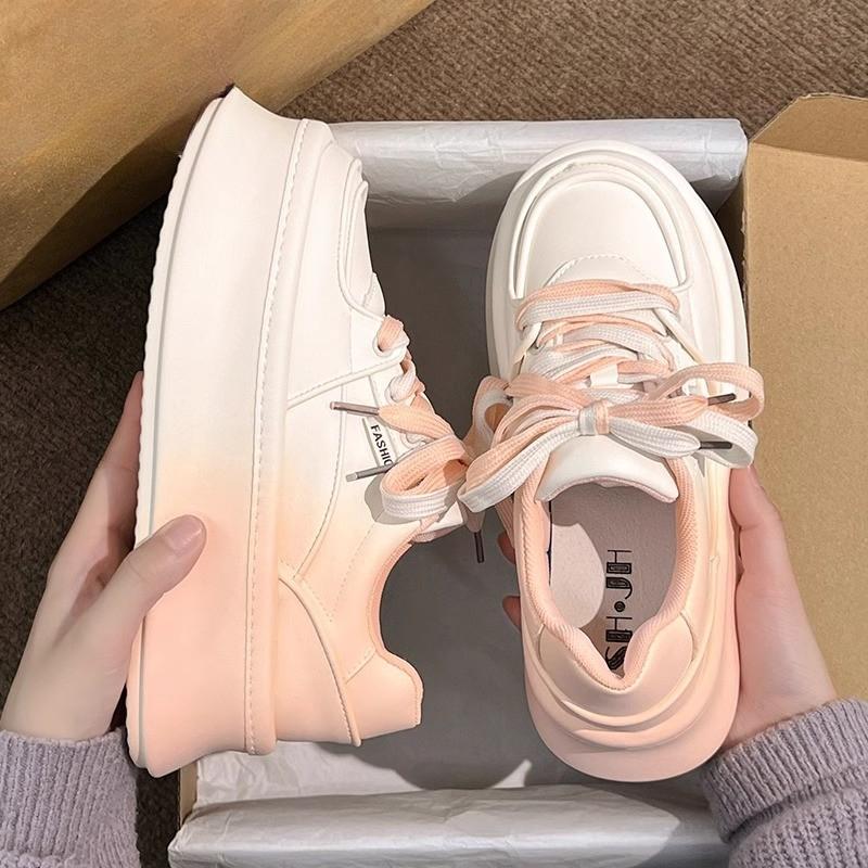 Туфли на платформе Muffin белого цвета, женские универсальные туфли для скейтбординга, новая повседневная спортивная обувь на весну и осень