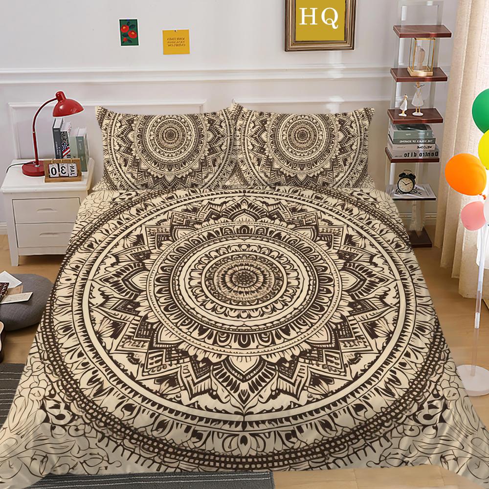 Комплекты постельного белья, красивый пододеяльник с изображением мандалы, мягкий полный двойной размер для женщин, комплект постельного белья высокого качества, домашнее постельное белье