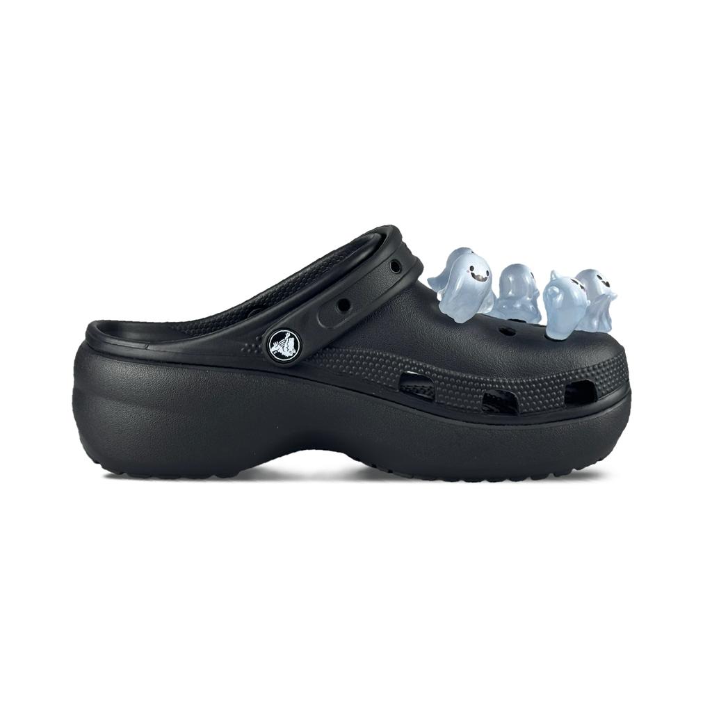 Crocs EVA Graffiti Ghost Glow-in-the-Dark Accessories Hole Shoes Women's Black