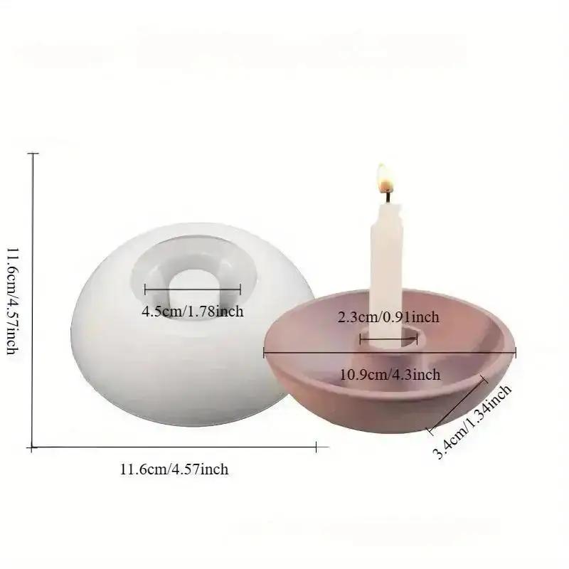 Circular Candle Base Silicone Mold DIY Concrete Candle Holder Mold Gypsum Cement Candle Holder Silicone Resin Mold Home Supplies
