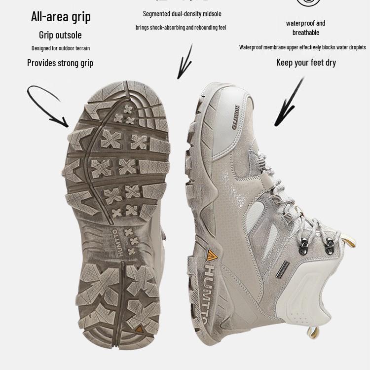 Hantu Women's and Men's Waterproof Non-Slip Hiking Shoes - Shock-Absorbing, Professional Mountaineering Footwear for Spring and Autumn