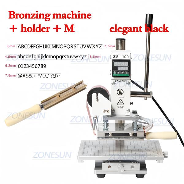 ZONESUN ZS-100C Digital Hot Foil Stamping Machine Leather Embossing Heat Pressing Machine For Wood PVC Paper Custom Logo Stamp