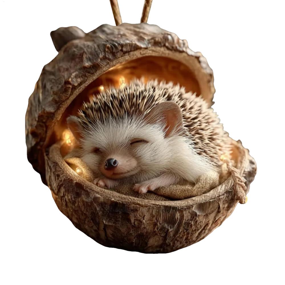 Animal Christmas Ornaments 2D Acrylic Seasonal Decoration Hangable Holiday Decorations for Home Office Living Room Study Garden