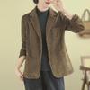 2024 Spring Women's Plus Size Corduroy Cotton Slim Suit Jacket