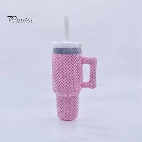 Игрушка-бутылка для воды для собак с интерактивным скрипучим шариком, конструкция для переворачивания с соломенной ручкой, игрушка для жевания домашних животных, игрушка для собаки от скуки