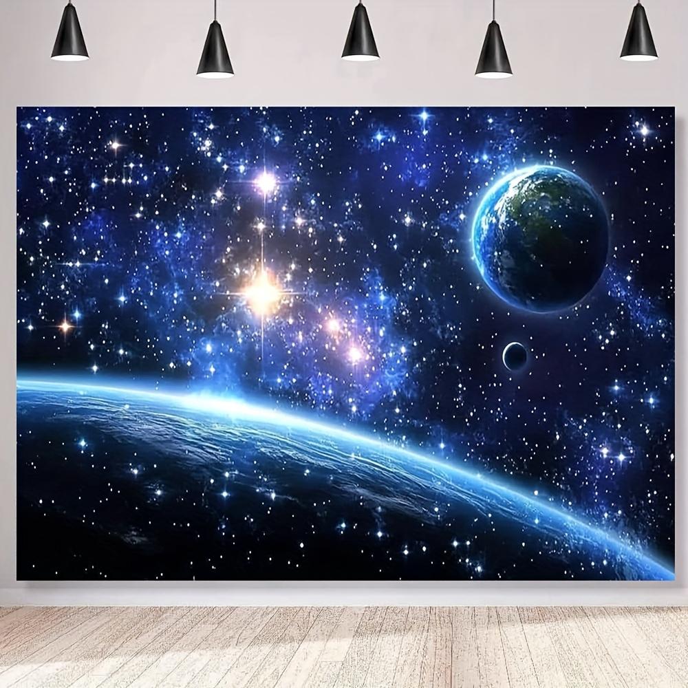 1 piece of Galaxy Starry Background Frame - Vibrant cosmic scene featuring planets and stars