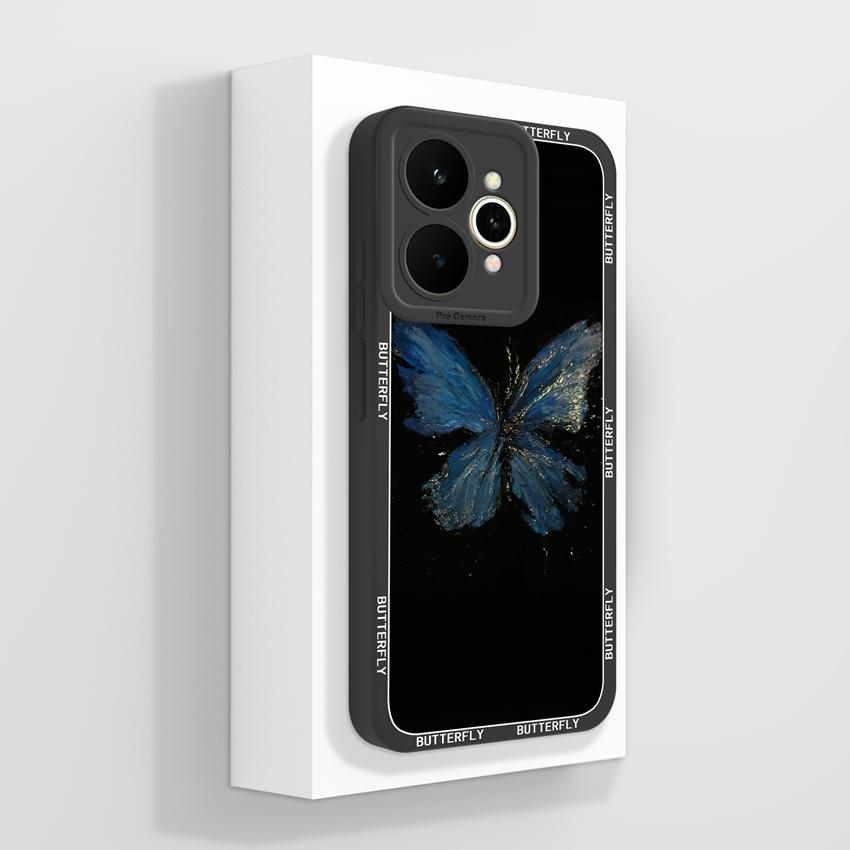 Для Oppo Realme 15 16 11 10 Pro 15T 15X 11X Чехол для телефона Красивые узоры с кристаллами-бабочками Модный корпус Гладкий жидкий силикон Премиальная защитная крышка