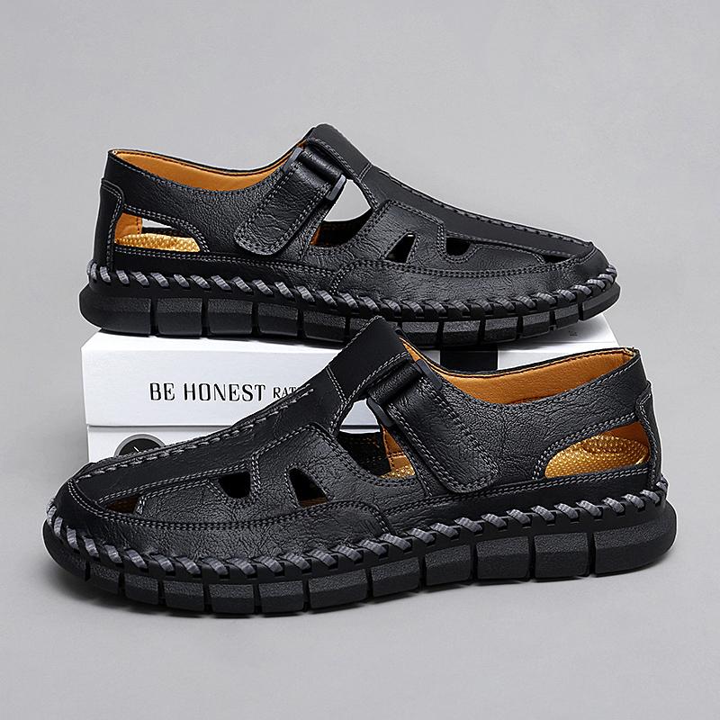 FashionUltra-light Cool Mens Sandals Breathable Outdoor Summer Walking Shoes Antiskid Hollow Out Flats Quick Dry Beach Sandals Loafers