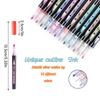 Outline Markers 12 Color For Doodle Outline Markers Glitter Double Line Pens Set For Gifts Greeting Cards Writing And Painting 1ml