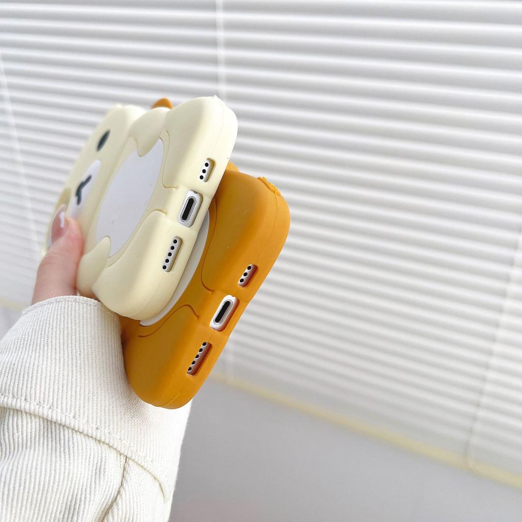 Силиконовый мягкий чехол Rilakkuma Bear для iPhone 16 15 14 13 12 11 Pro Max mini Plus Xs XR 6 7 8 Plus