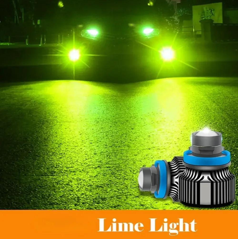1PC 12V Laser Lens H7 H11 H8 H9 9006 HB4 Car Lens Headlight Led Fog Light Bulb LED Lamp White Yellow Ice Blue Turbo Fog Light