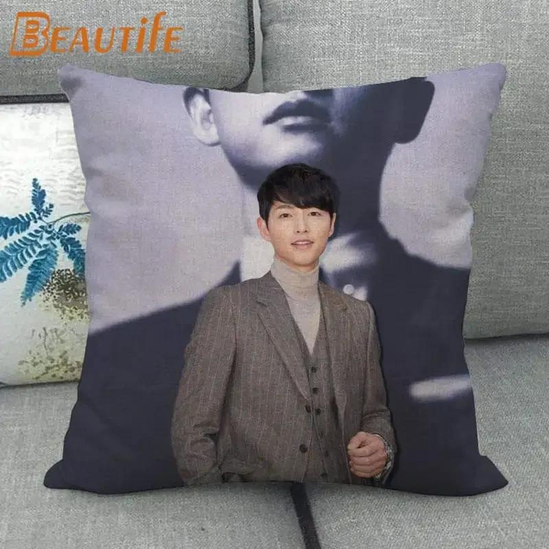 45X45 см Vincenzo Song Joong Ki KPOP наволочка с квадратной молнией, хлопковая льняная ткань, наволочки для спальни, дома, декоративный подарок