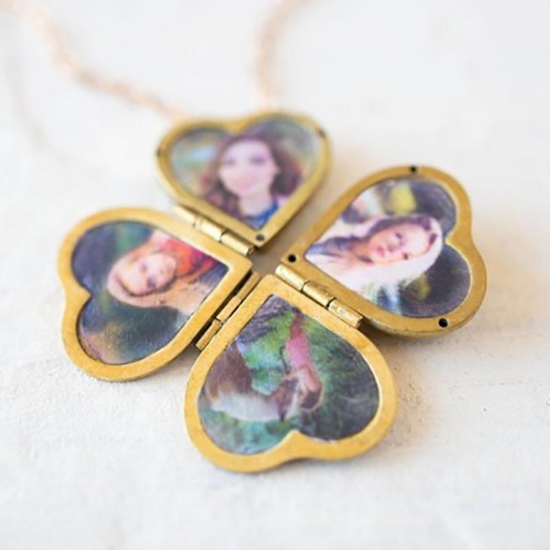 Ювелирные изделия своими руками, винтажное 4-слойное ожерелье-медальон в форме сердца с фотографией, открывающийся кулон