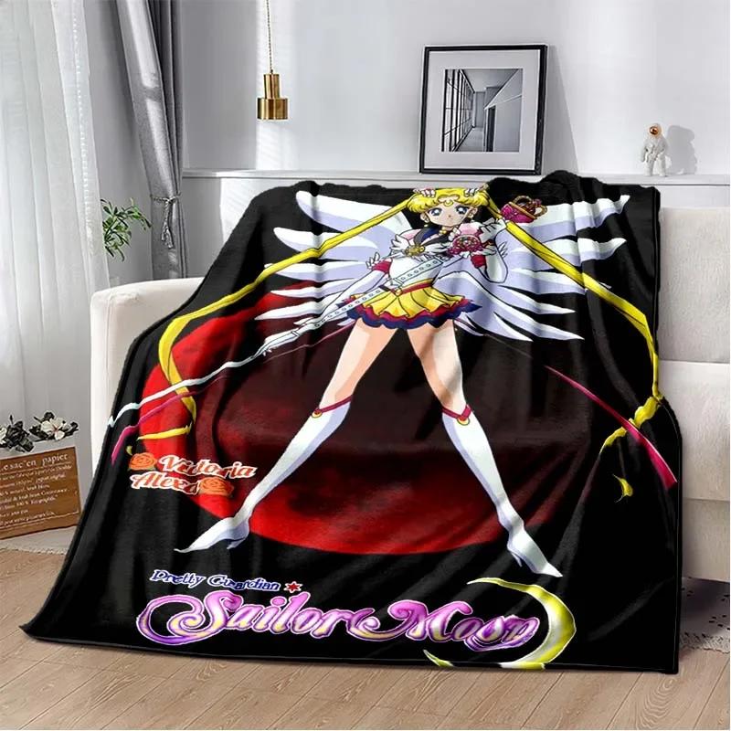 Милое одеяло с принтом в виде 3D-мультяшного персонажа S-Sailor-Moon, модное, мягкое, уютное, для гостиной, спальни, дивана-кровати, дорожное одеяло, подарок на день рождения для ребенка