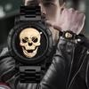 Fashion Mens Skull Watch Quartz Analog Watch Personality Bracelet Watch Party Accessories