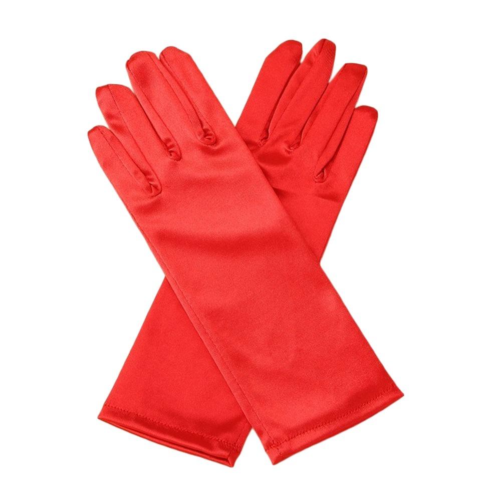 Однотонные детские перчатки Сатиновые танцевальные митенки Новая мода Сценический костюм для выступлений Девочки