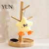 Vivid Expression Duck Bag Accessory Star Plush Keychain, Soft Stuffed Animal Pendant with Embroidered Face, Hanging Ornament for Keys Cute Cartoon