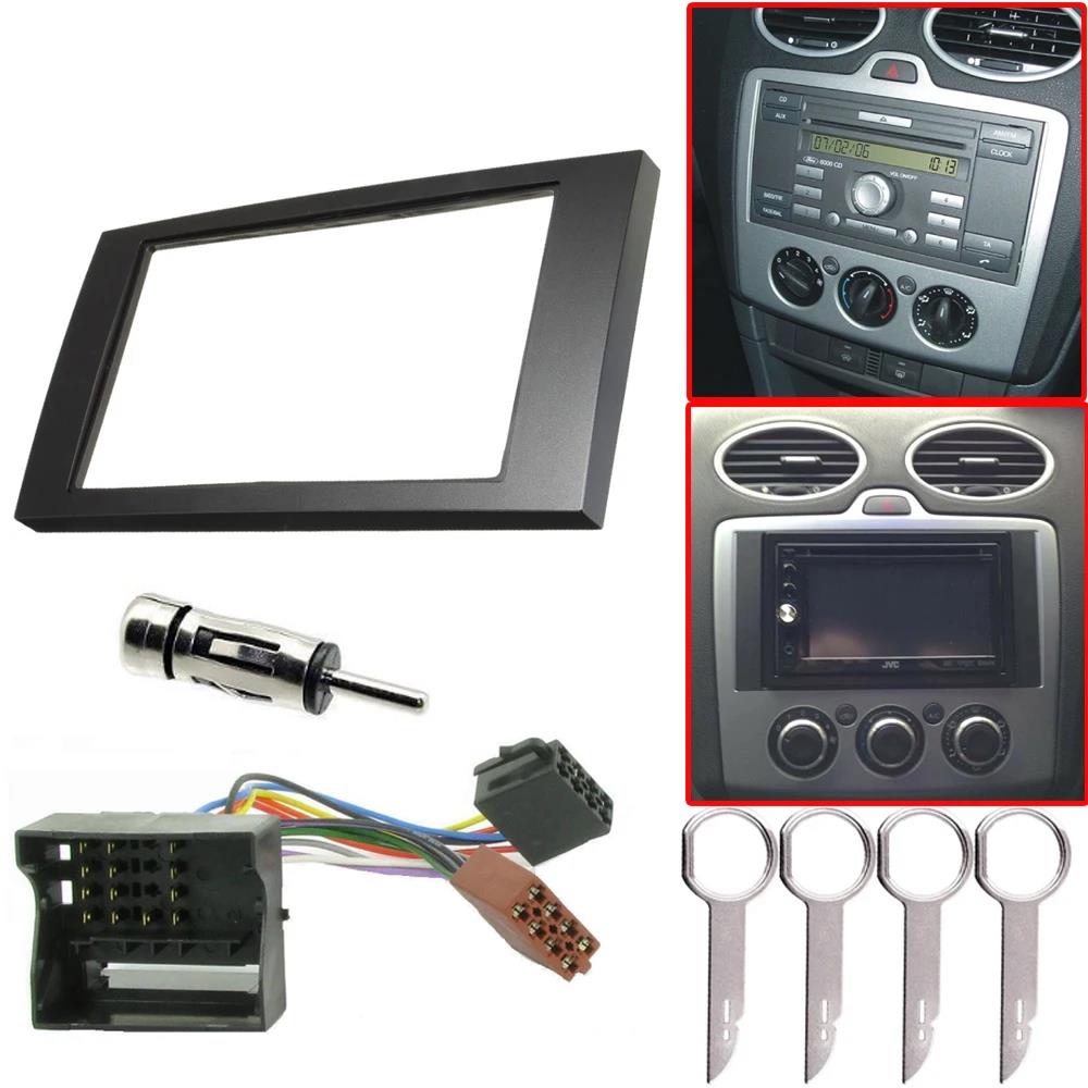 1set for Ford Double Din Stereo Fascia Fitting Kit Surround Wiring Adaptor Facia Panel Car Interior Fascias Replacement PartsGood product