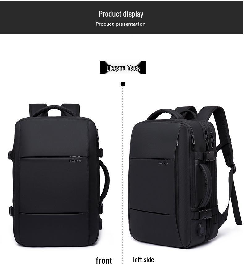BANGE Men's High-Capacity Business & Travel Laptop Backpack