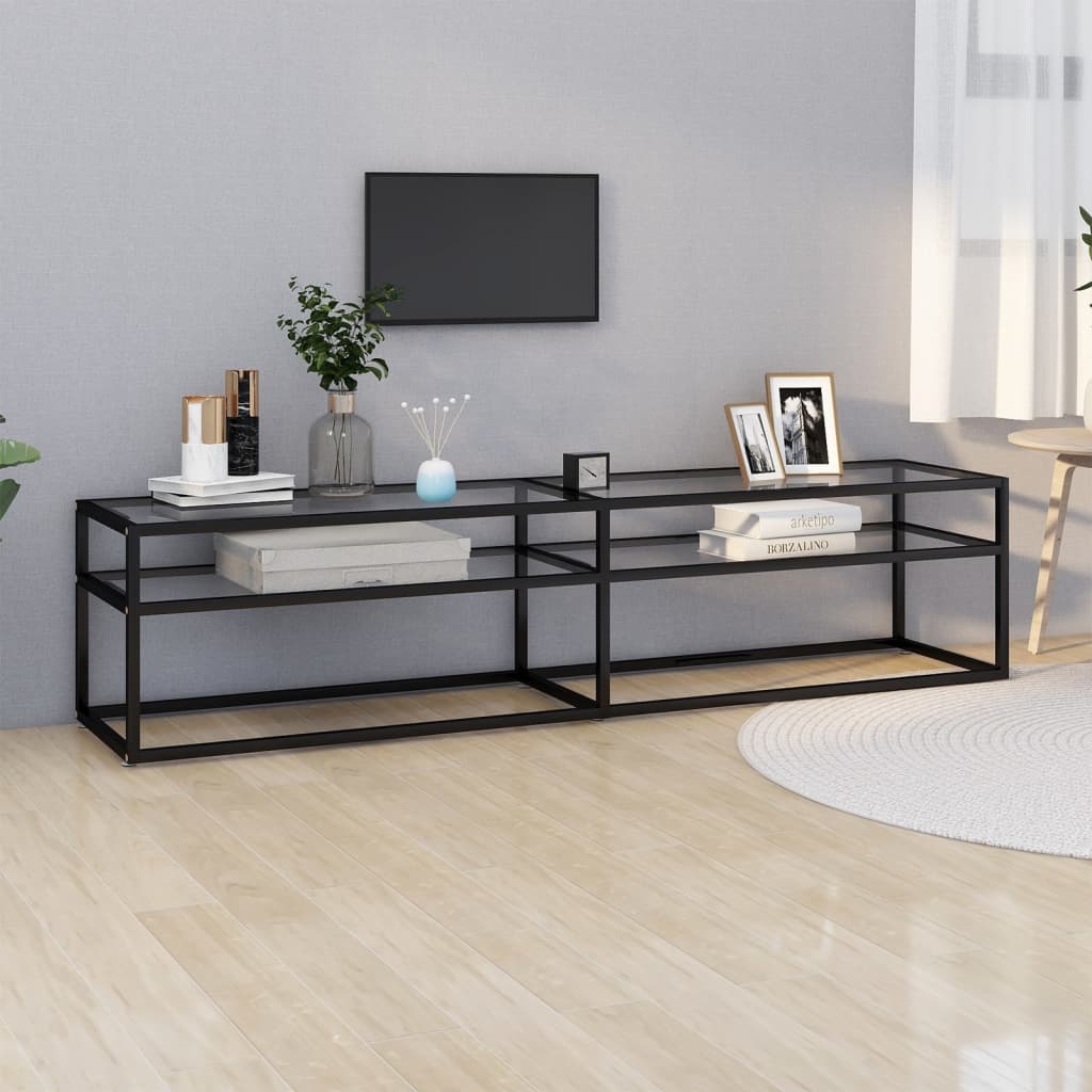Transparent TV Stand 180 x 40 x 40.5 cm Tempered Glass