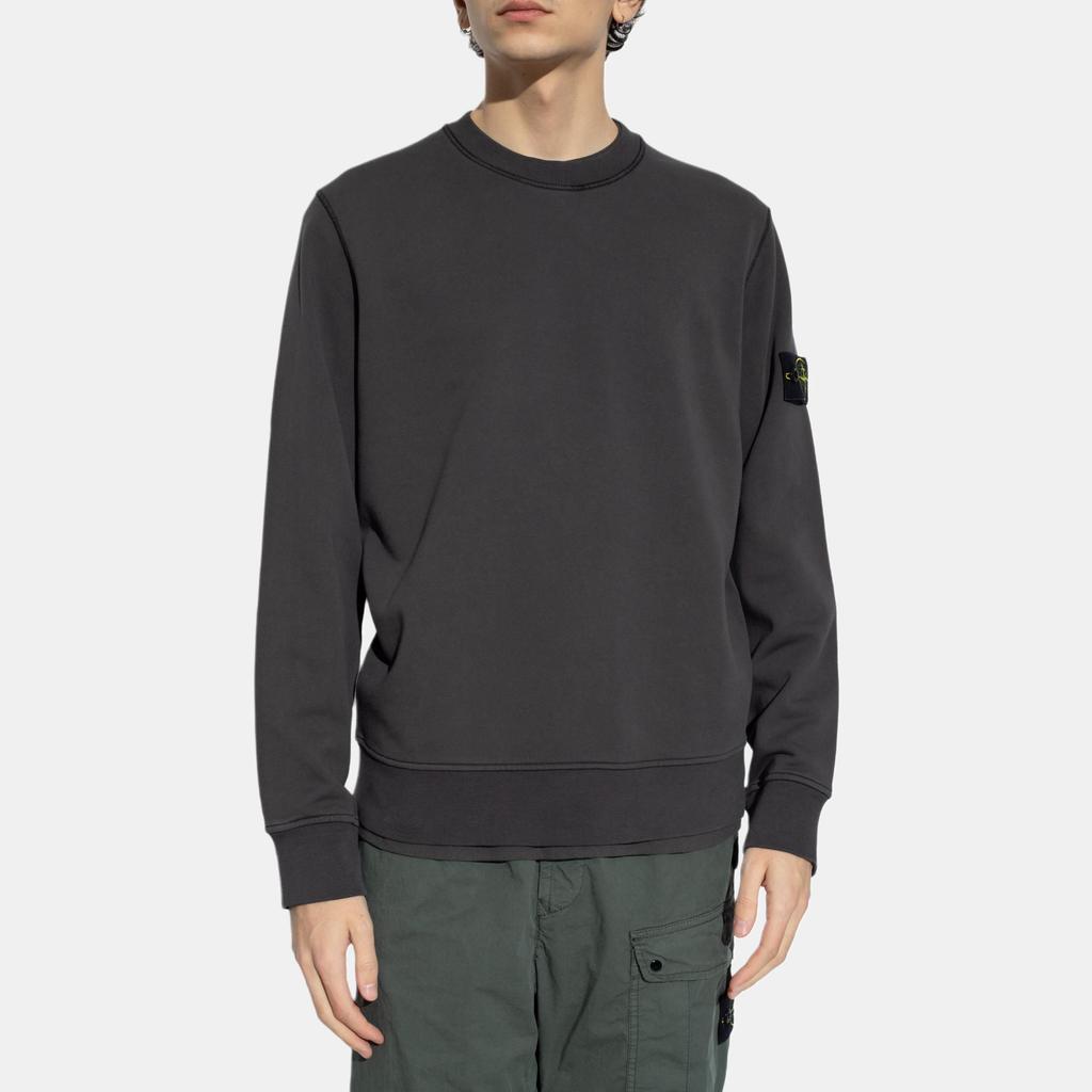 STONE ISLAND Мужской свитшот с круглым вырезом, угольный, уличный стиль 801563051-V0065