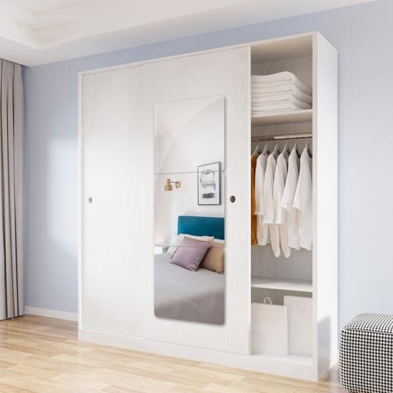 4Pcs Full Length Mirror Tile Sticker Self Adhesive Easy To Install Waterproof Removable Large Full Body Mirror Set