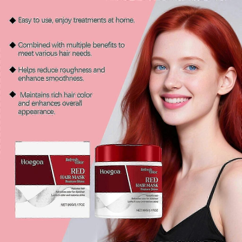 1-3x Color Depositing Red Hair Mask Color Boosting Conditioner, Hydrates And Enhances Red Tones For Color-treated Dyed Hair 90g,z