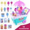 Magic Ice Cream Cart Toy for Girls DIY Candy Maker Playset Mini Handcart Perfect for Halloween Christmas Role Play Home Party