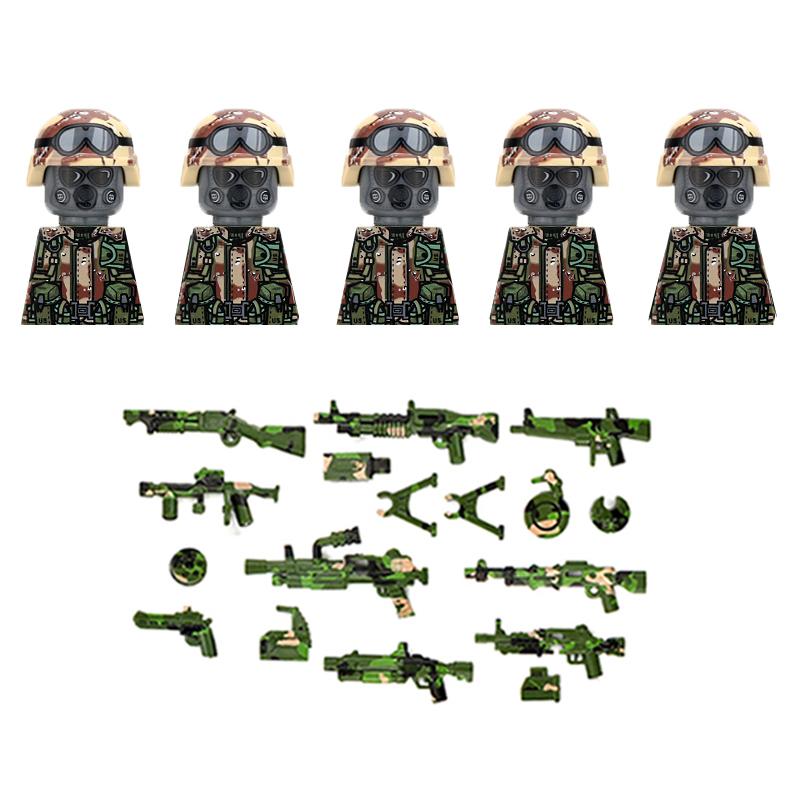 MOC Military Soviet US Soldier Figure Building Block Cavalry Pilot Western Cowboy Detective Weapon Sword Cloak Kid Toy Gift K148