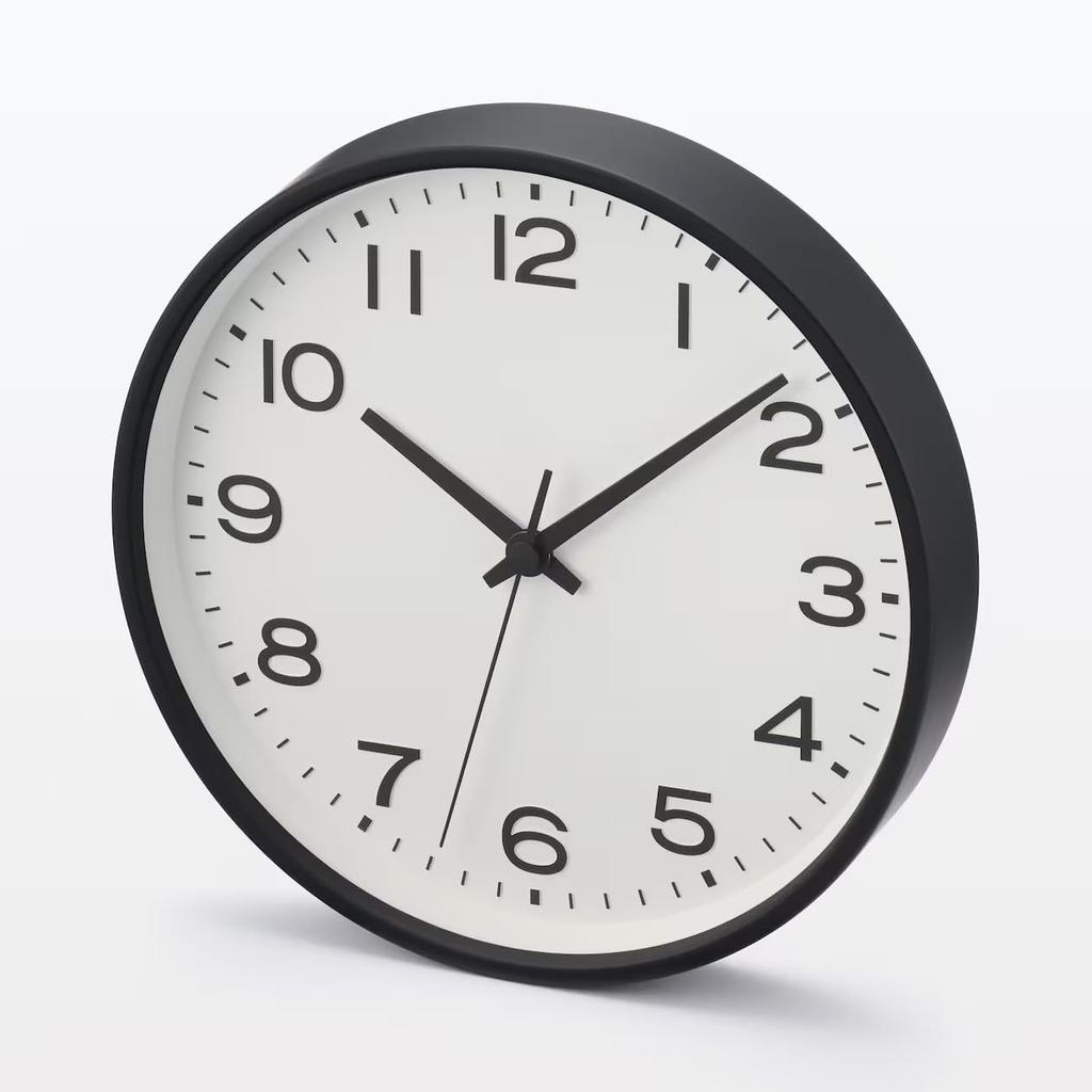 Аналоговые часы MUJI 44275696, Большие, Черные, MJ-ACLBK2,