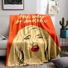 Retro Portrait Art Blanket for all seasons blanket lunch break throw gift