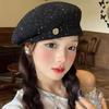 Paillette Weave Hat Breathable Crochet Knitted Cap Elegant Sequin Beret Hat  Beach
