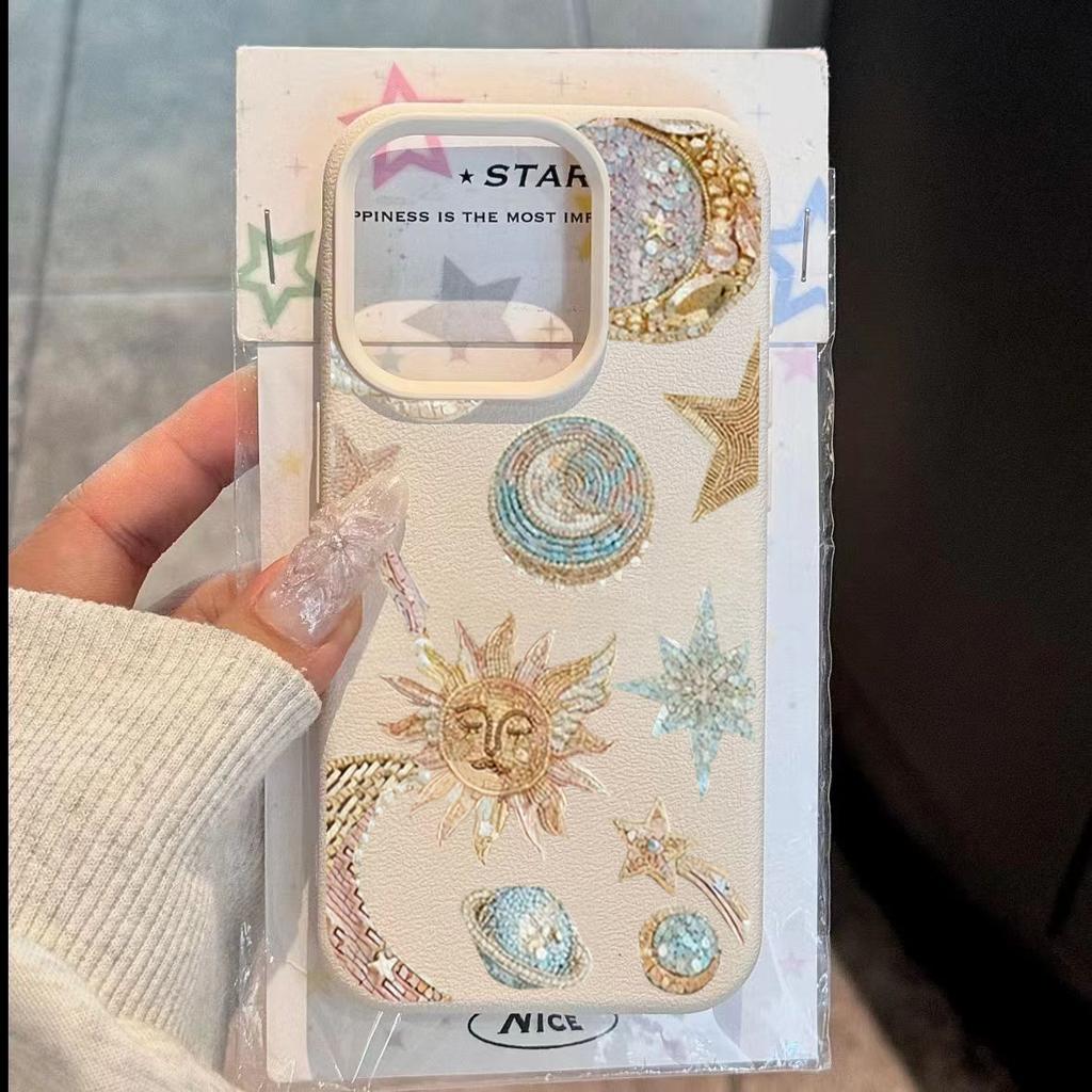 Чехол для телефона с элементами Звезда Луна Солнце Планета с золотой пылью Для iPhone 17 16 15 Pro Max 14 13 12 11 XS X XR 16 Plus 16E 17 Air Cover