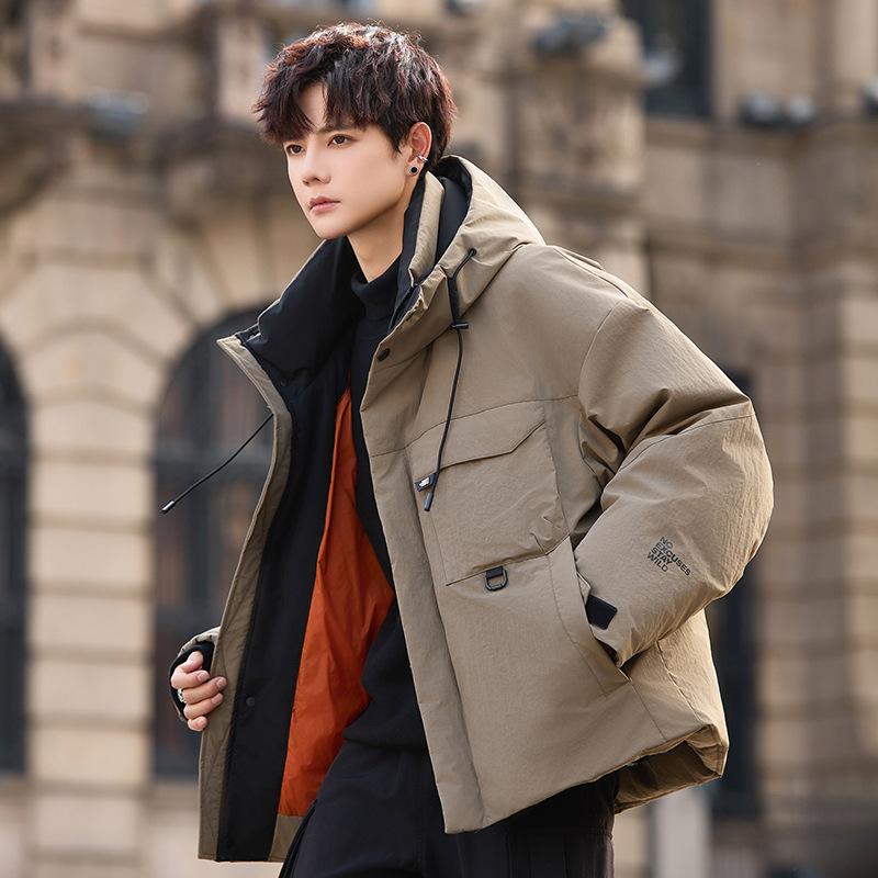 Winter New Tooling Hooded Down Jacket Men's Trendy Brand Loose Senior Men's Outdoor Warm Jacket