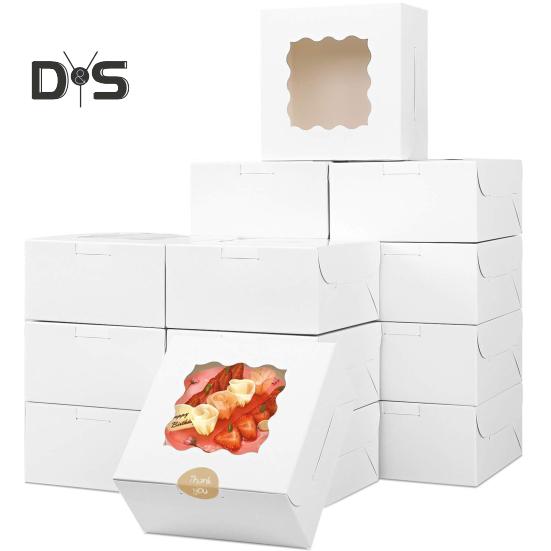 10 шт. прочная загрузочная коробка для печенья большой емкости полезная белая/коричневая упаковка для выпечки десертов