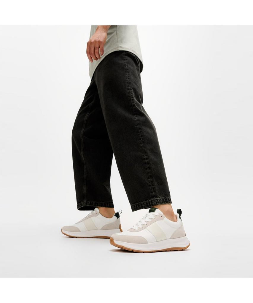 Fitflop [F-Mode] Men'S Leather/Suede Sneakers - Urban White/Stone (Ft59K1N051)