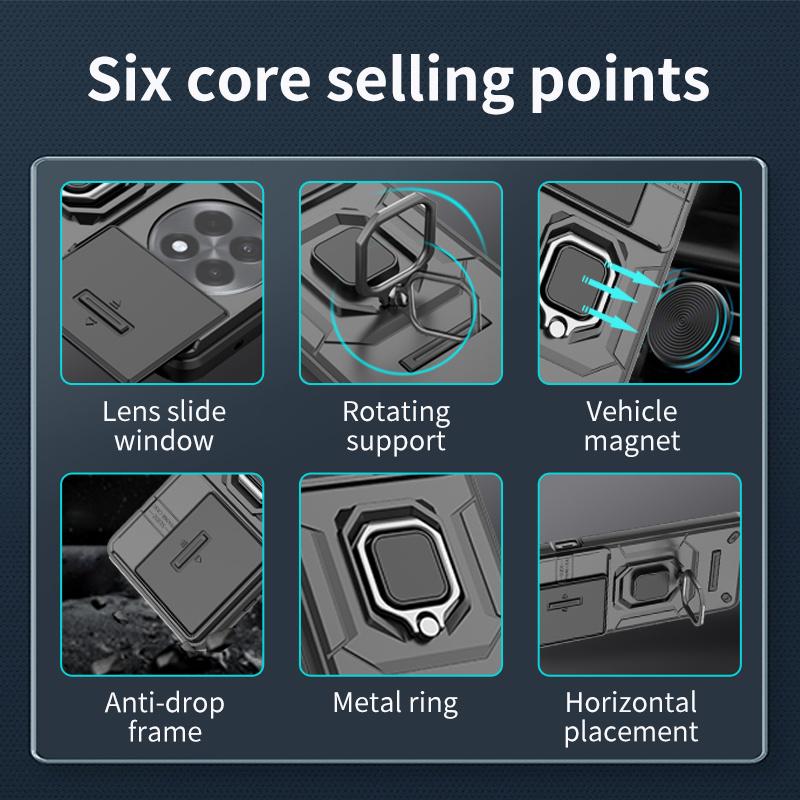 Защитный чехол для камеры Slide Funda для OnePlus 13 13R 12 12R 11 Ace 3 5 Pro 3V Nord 4 CE3 CE4 Lite, защитный чехол с магнитным кольцом и подставкой