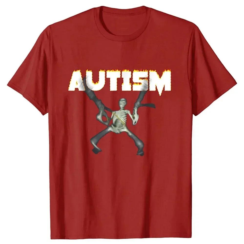 Retro Autism Skeleton Funny Women T-Shirt Neurodivergent Autism Awareness Support Graphic Tee Halloween Gifts Female Clothes
