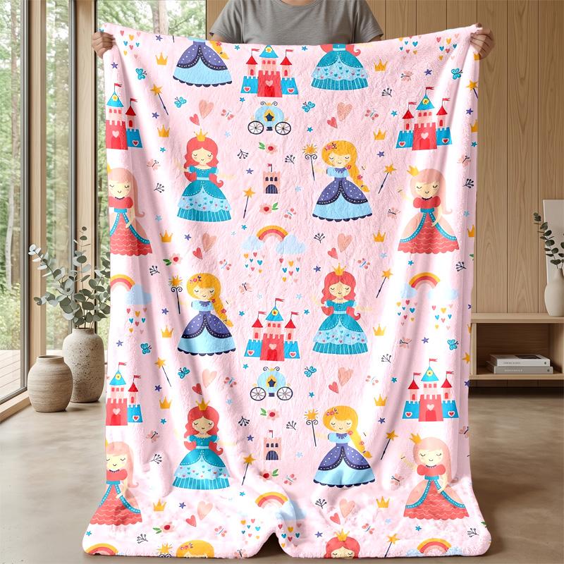 Fairy Rainbow Magic Theme blanket Lightweight Warm Flannel Blanket Decorative Throw Blanket for Home Decoration