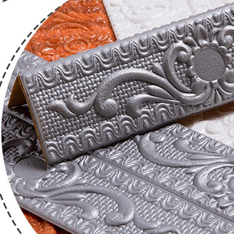 1 шт., пенопластовый плинтус, самоклеящиеся наклейки на стену, линия талии, 3D-тиснение, украшение для дома