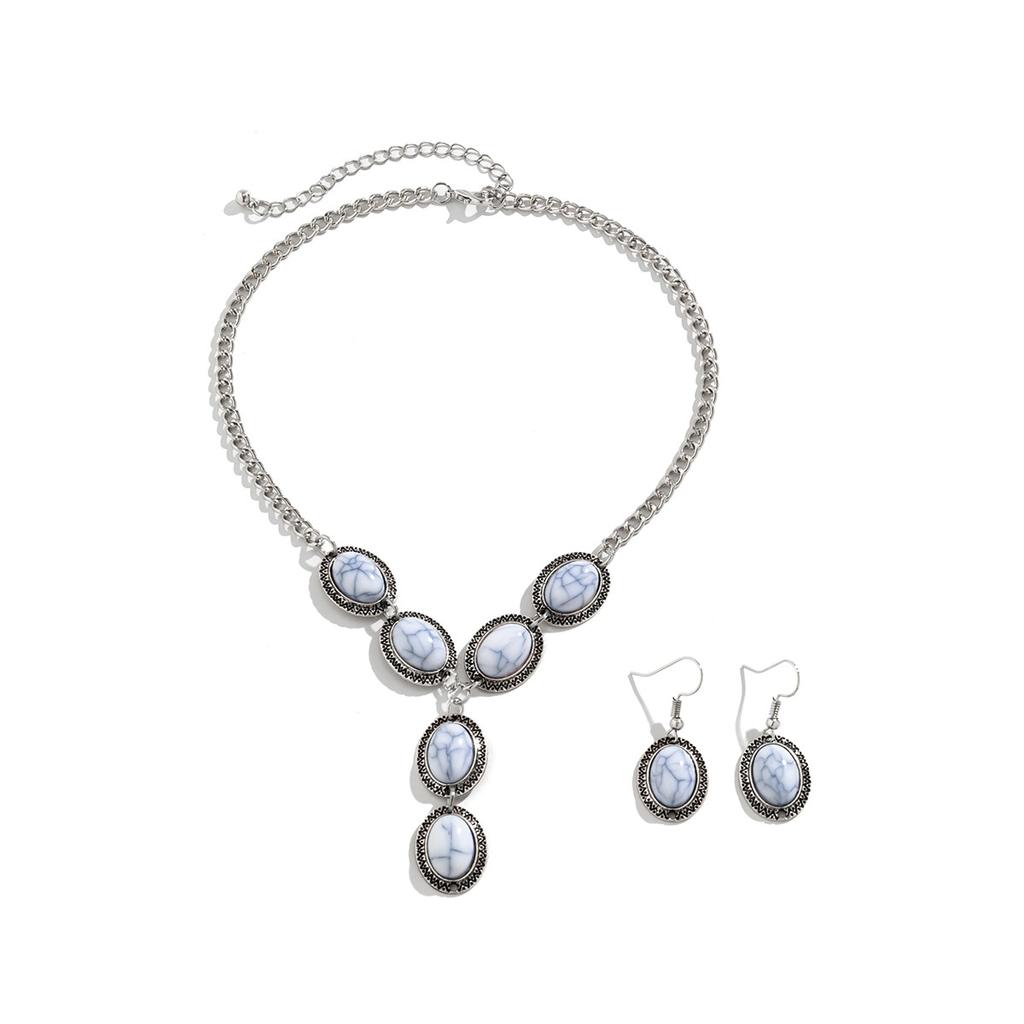 Этнические комплекты ювелирных изделий Vinatge, модные роскошные бирюзовые камни, кулон, ожерелье, комплект серег, элегантные женские обручальные кольца, ювелирные изделия, подарок