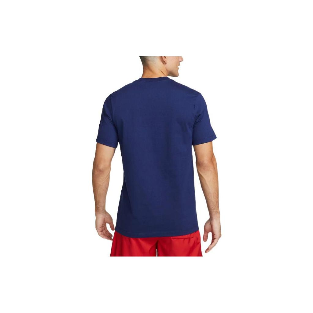Nike Футболка с круглым вырезом и логотипом Alphabet, мужские топы, темно-синяя DX4194-421