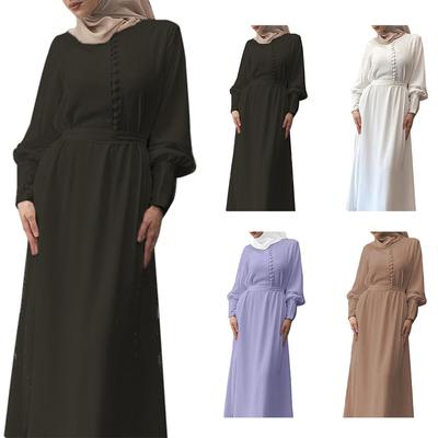 Мусульманская элегантная женственная шифоновая длинная юбка-туника, двухслойное платье-туника