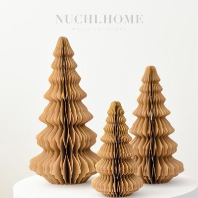 Бумажное Рождественское Украшение 3D Настольное Украшение Прочная Рождественская Елка Сотовый Шар