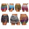 Belly Dance Skirt Layer Tassel Hip Scarf with Sequins Bohemian