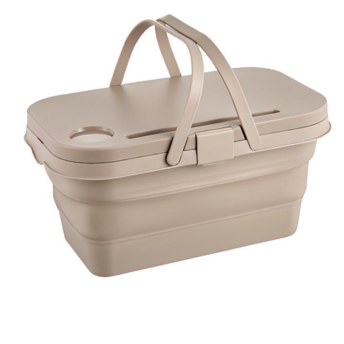 1pc Portable Collapsible Large Capacity Picnic Basket, Collapsible Plastic Storage Basket for Outdoor Party Home Party Barbecue