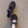 French Retro Versatile Velcro Mary Jane Shoes for Women Shallow Comfortable and Lightweight Ballet Sneakers
