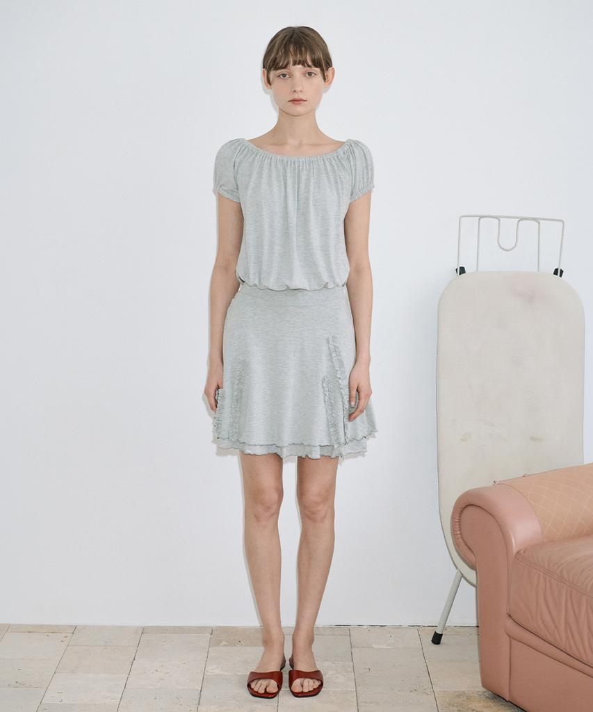 Sinun Drape Jersey Mini One-Piece (Melange Gray)