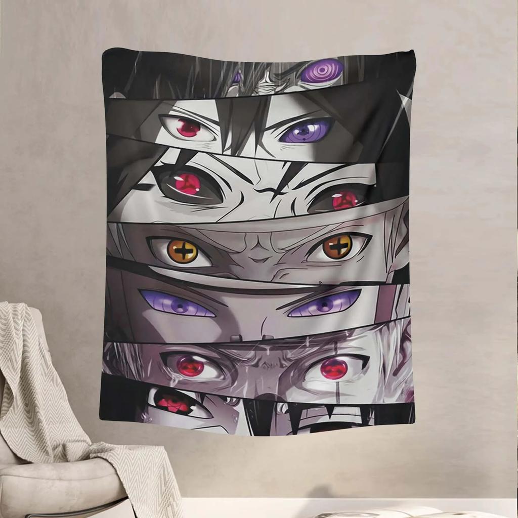 Anime Tapestry Ninja Wall Hanging Cool Wall Art Anime Eyes Decor Japanese Anime Art Gift for Anime Fans Aesthetic Decor
